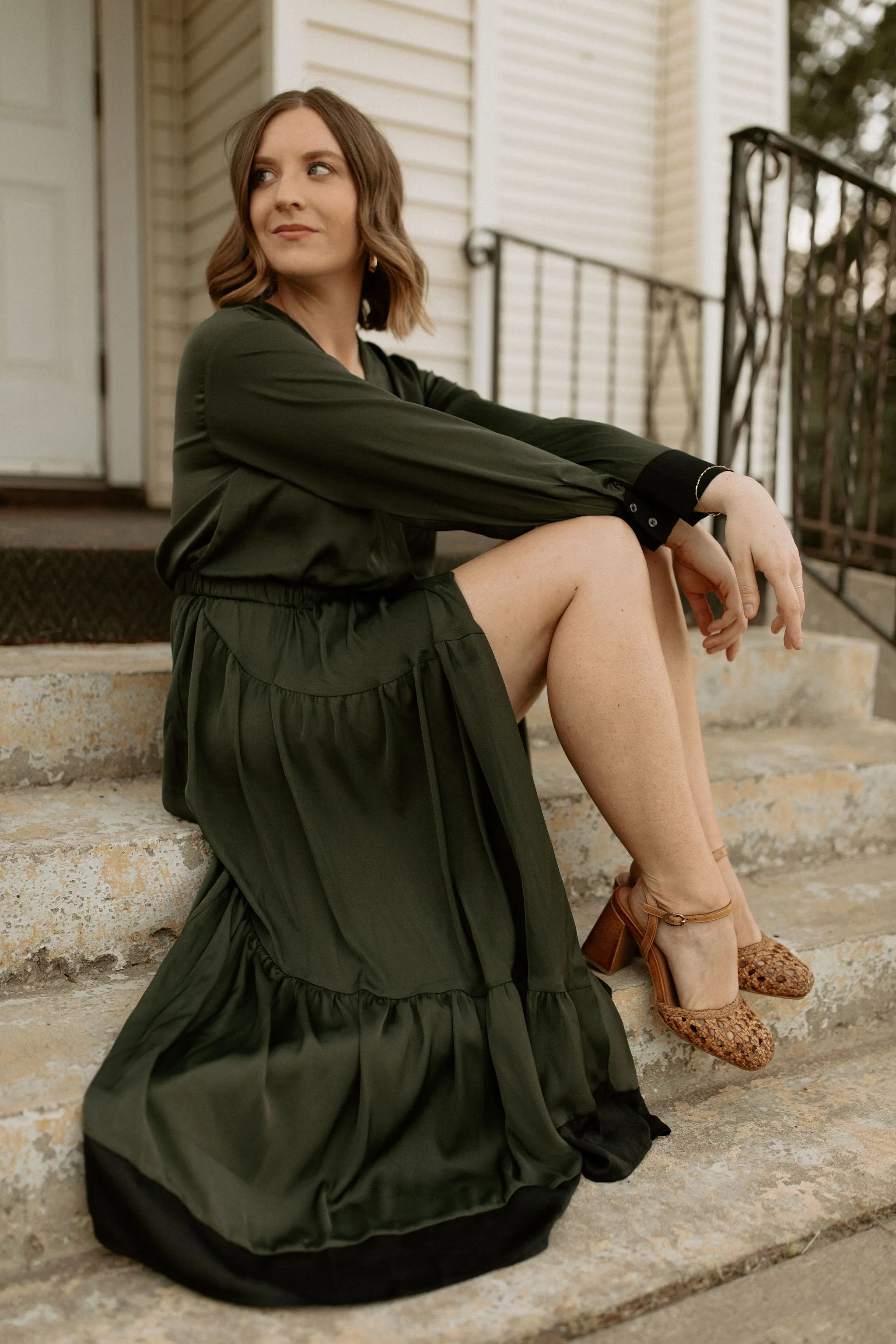 The Olive Wrap Maxi Dress