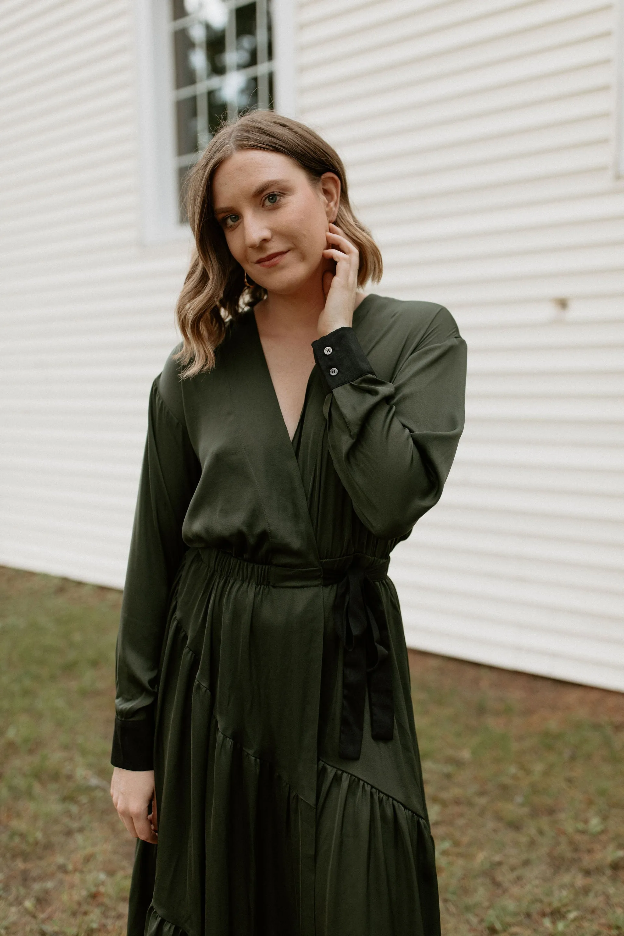 The Olive Wrap Maxi Dress