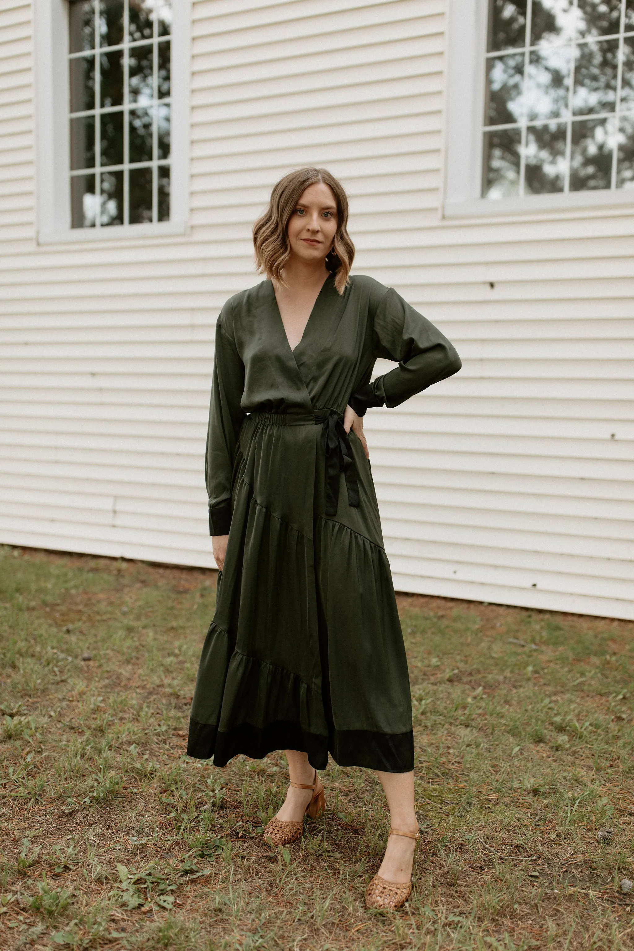 The Olive Wrap Maxi Dress