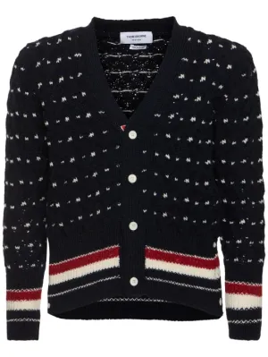 Thom Browne   All over cable stitch classic cardigan 