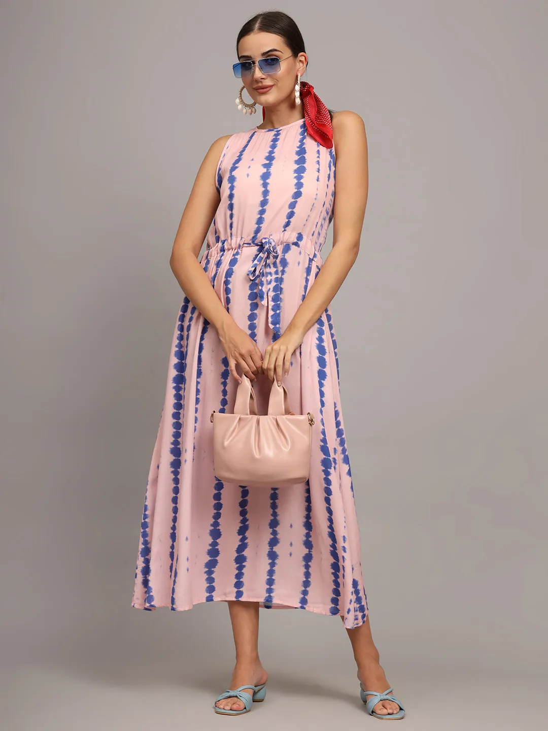 Tie & Dye A-Line Midi Dress