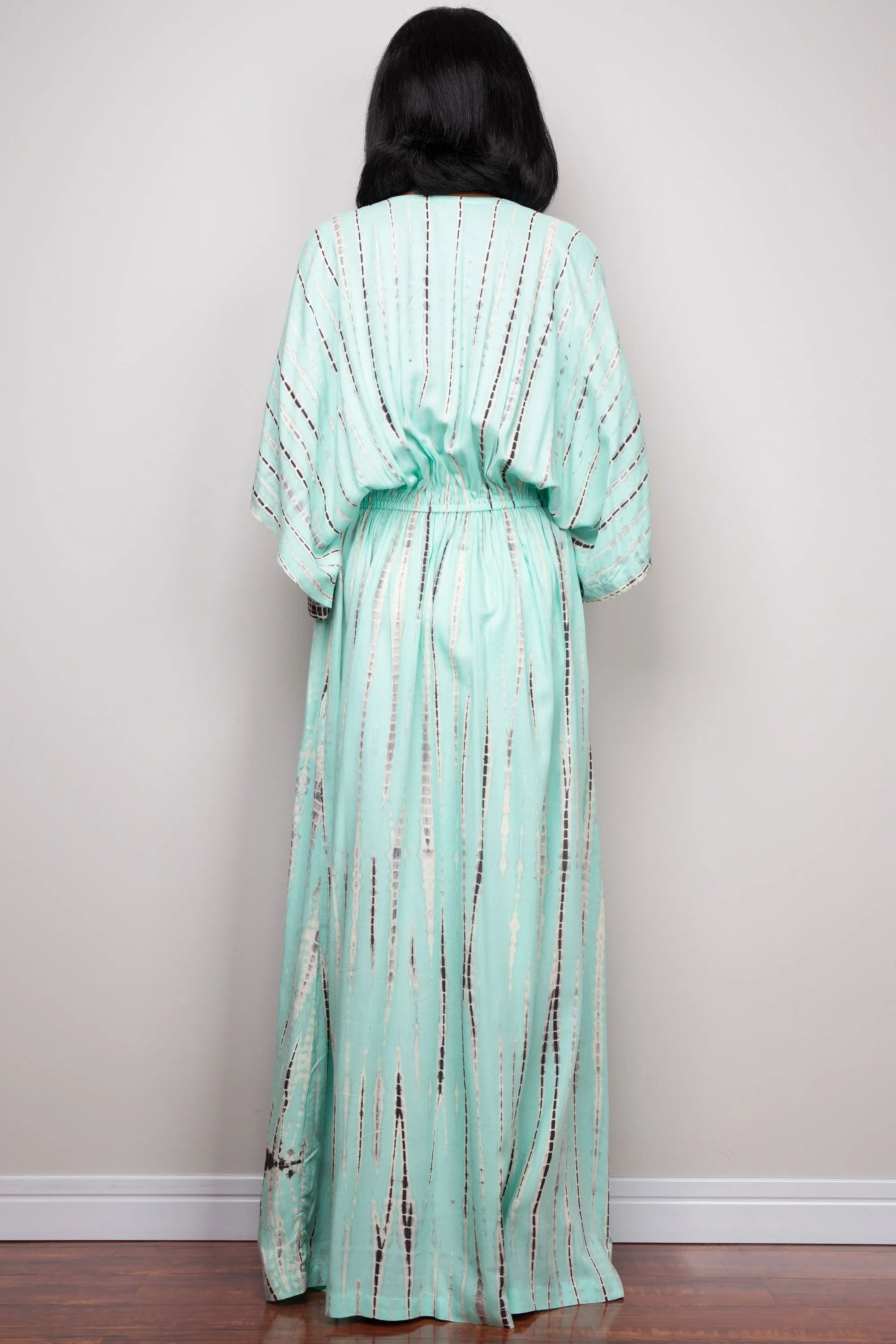 Tie dye kimono kaftan dress