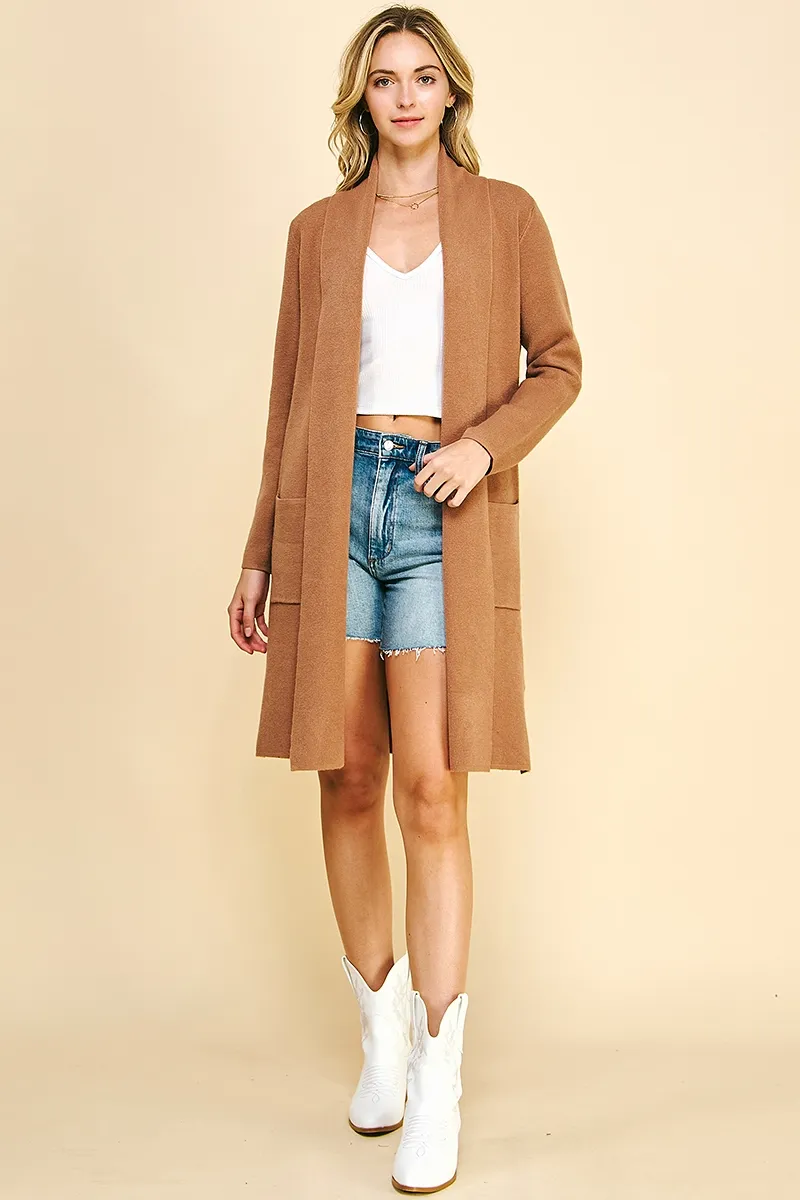 Total Comfort Open Knit Cardigan - Camel