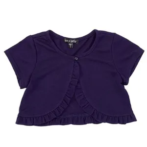 Tween Cap Sleeve Ruffle Cardigan