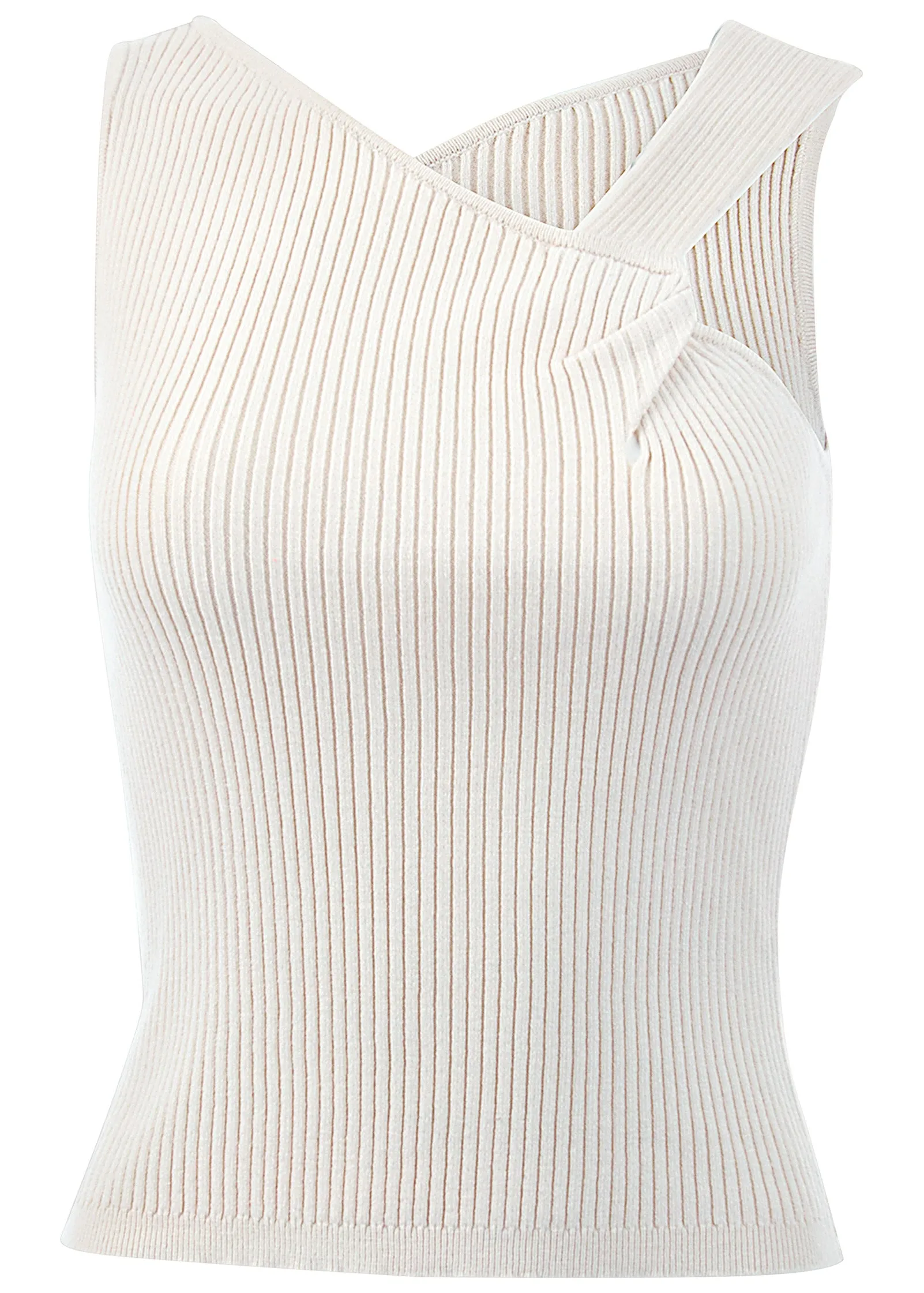 Twist Detail Sweater Tank - Off White