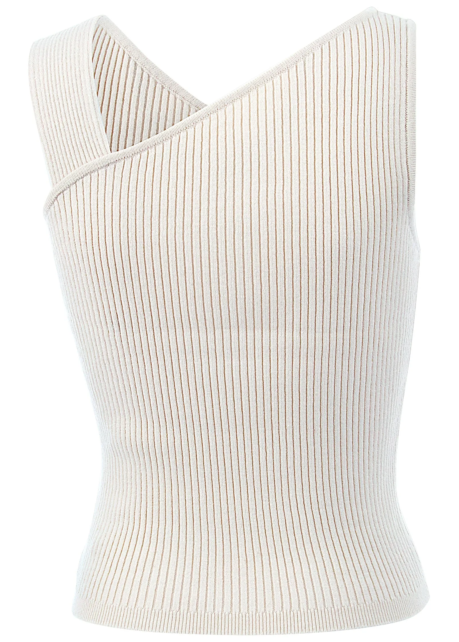 Twist Detail Sweater Tank - Off White