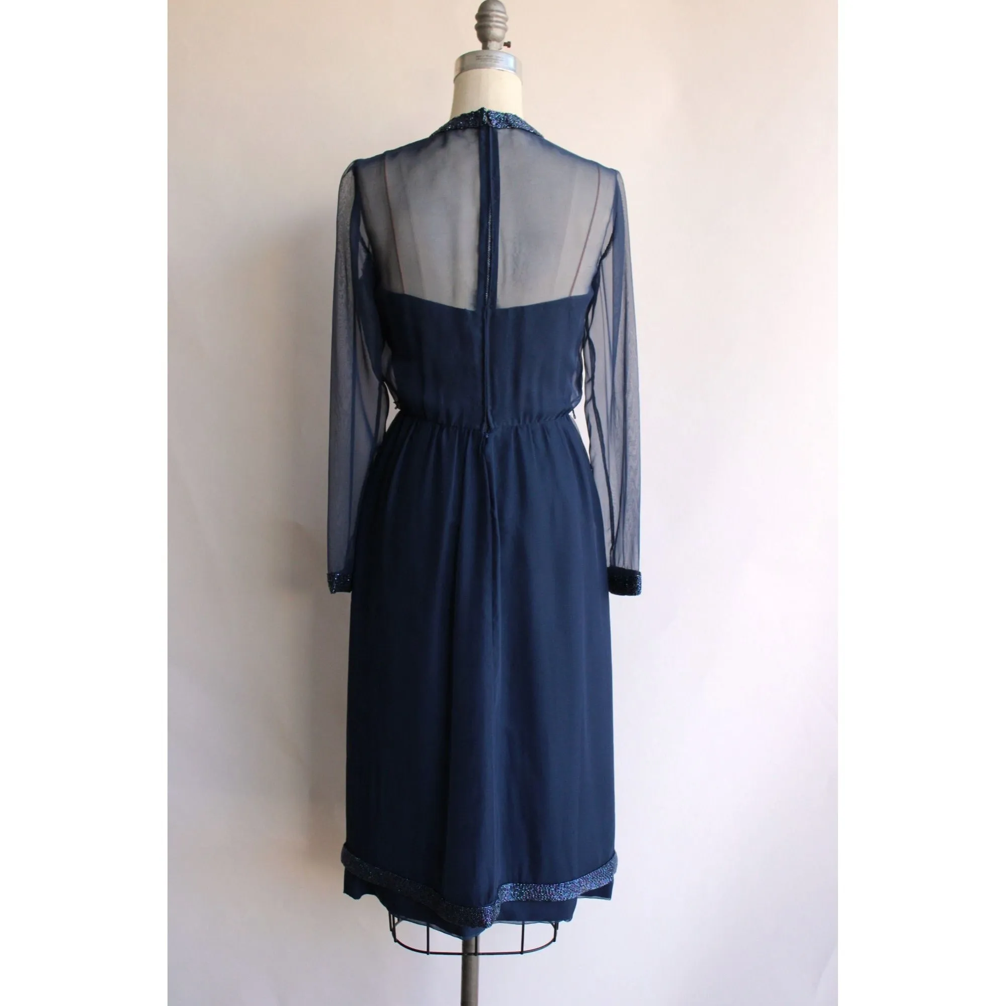 Vintage 1960s Victoria Royal Ltd. Navy Blue Cocktail Dress