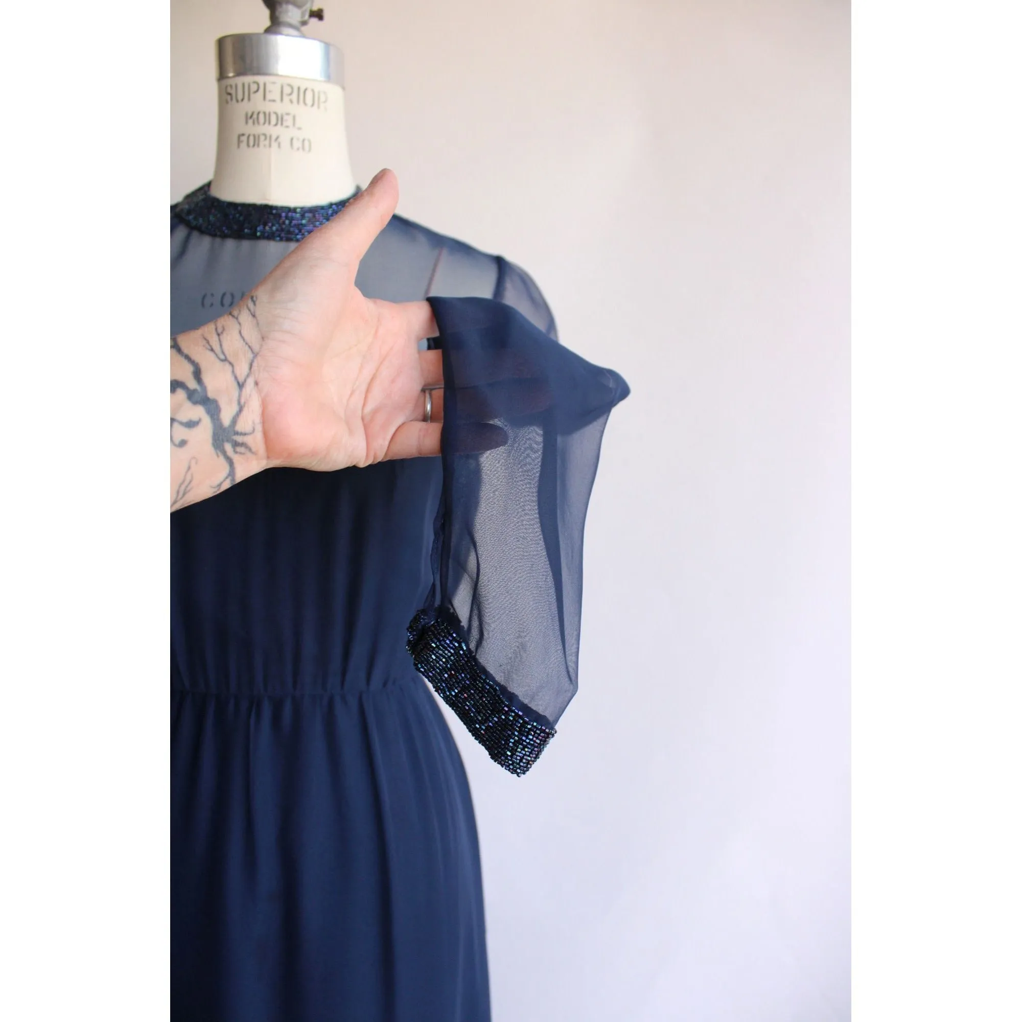 Vintage 1960s Victoria Royal Ltd. Navy Blue Cocktail Dress