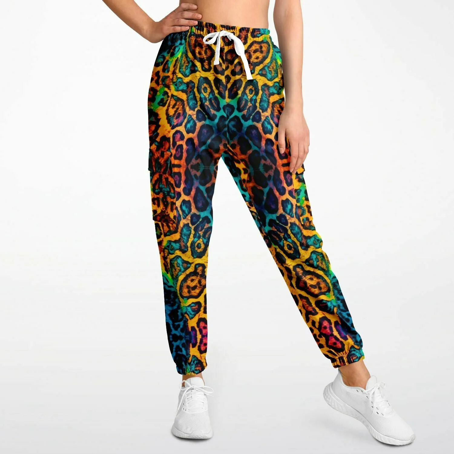 Watercolor Leopard Cargo Sweatpants