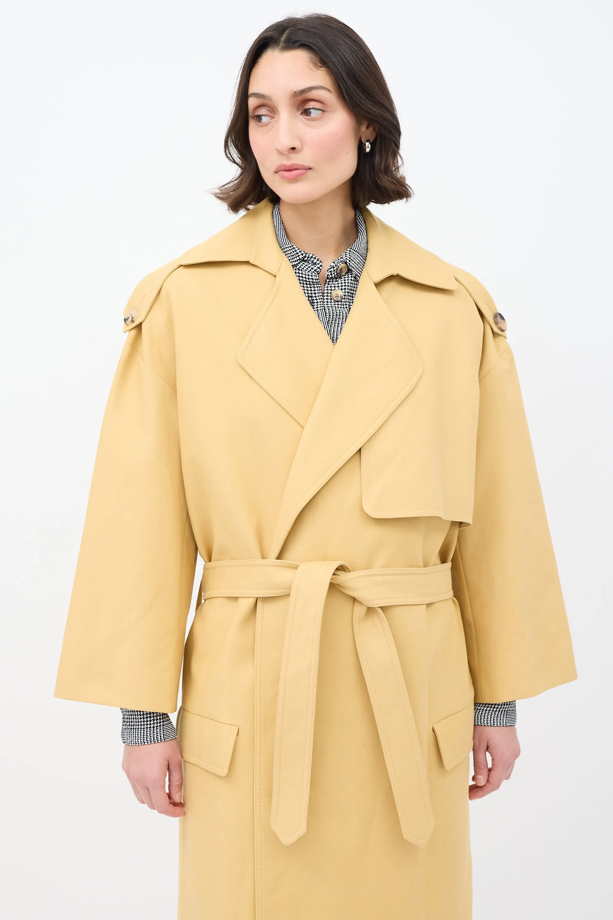 Yellow Cotton Matthias Belted Trench Coat