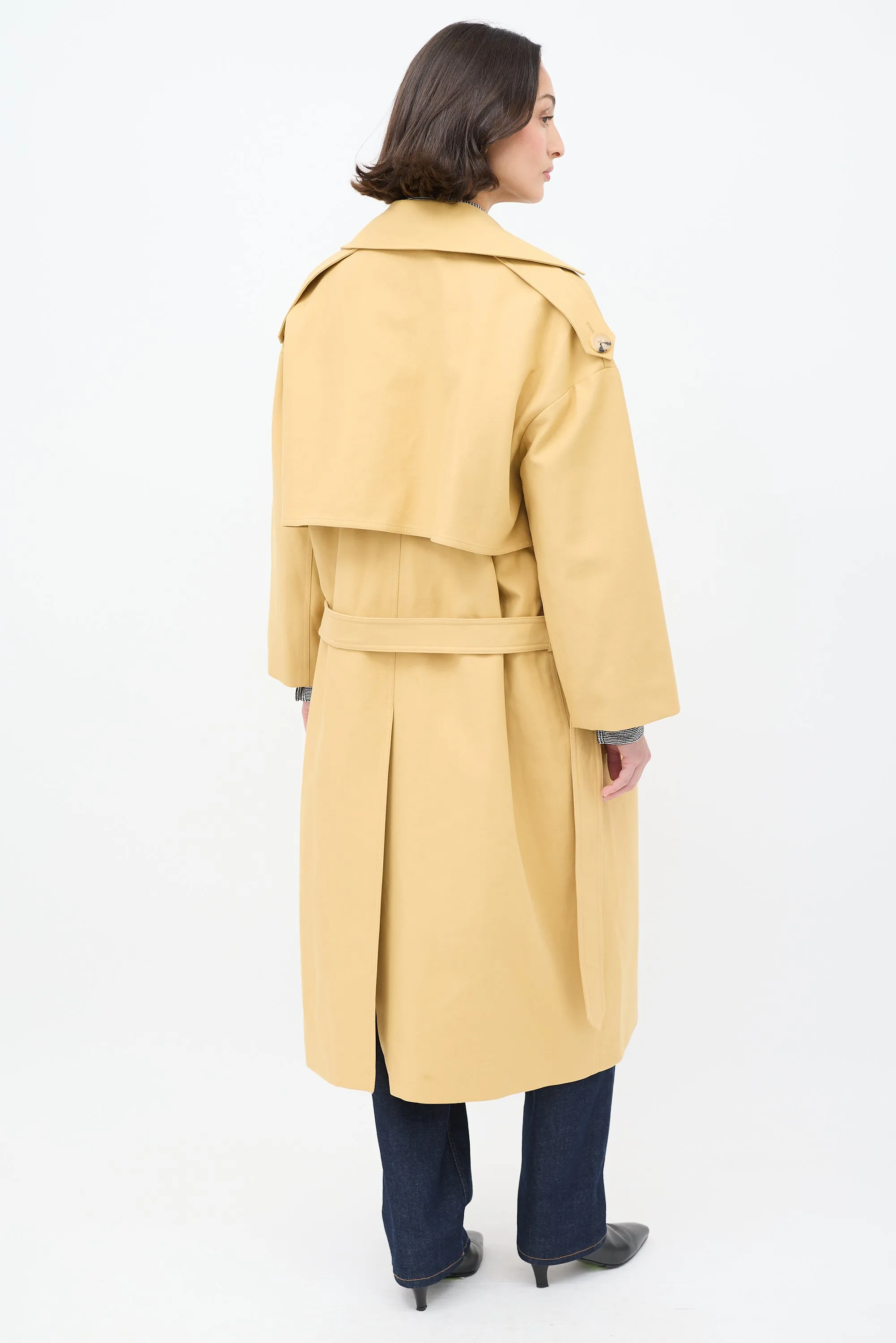 Yellow Cotton Matthias Belted Trench Coat