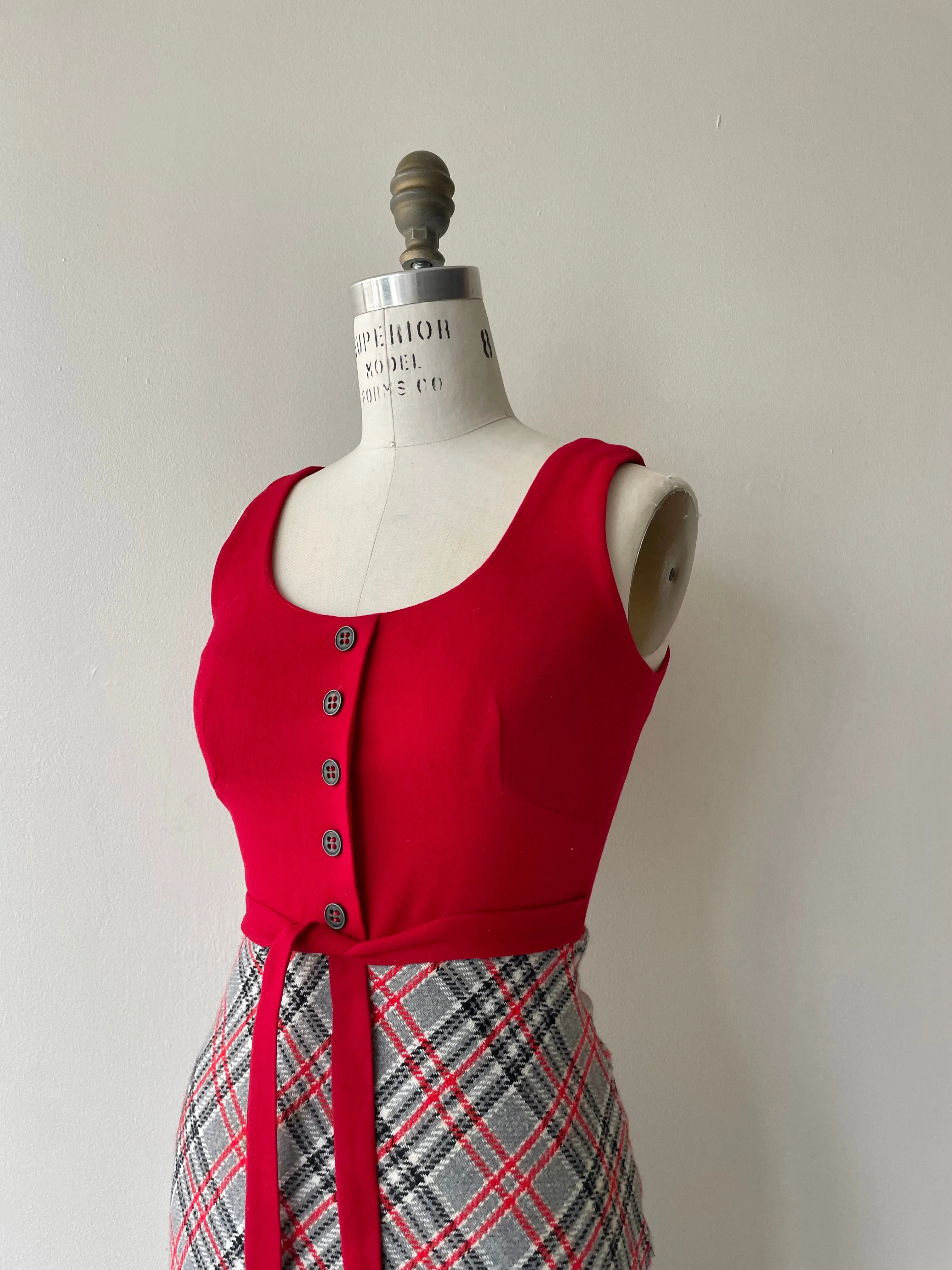 Young Edwardian Tartan Dress | 1970s